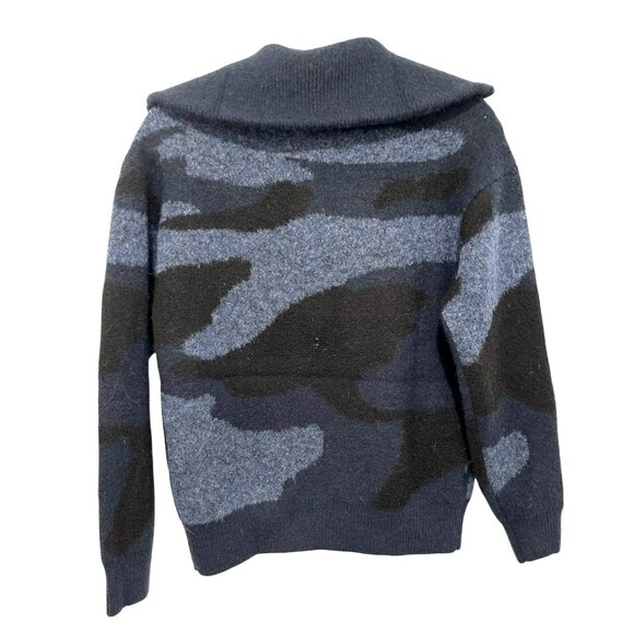 Aqua Bloomingdales Camo Pattern Quarter Zip Sweater XS NWT - Picture 5 of 8